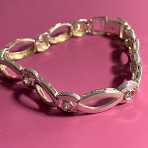 Sterling silver CZ accent bracelet.
